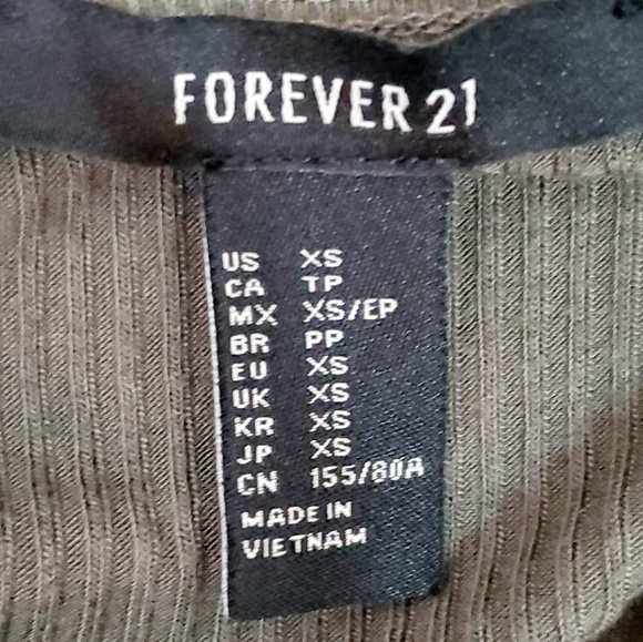 Forever 21 Mini Body Con Dress Green Long Sleeve - Picture 6 of 7